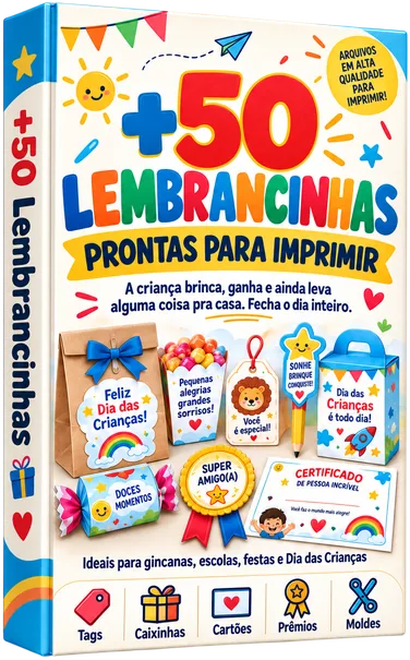 Capa do bônus: mais de 50 lembrancinhas prontas para imprimir