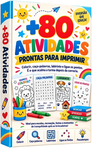 Capa do bônus: mais de 80 atividades prontas para imprimir