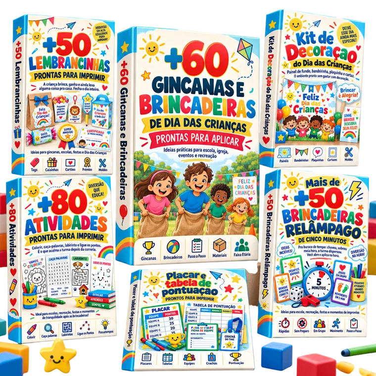 Tudo o que vem no plano completo: o kit de gincanas e os cinco bônus