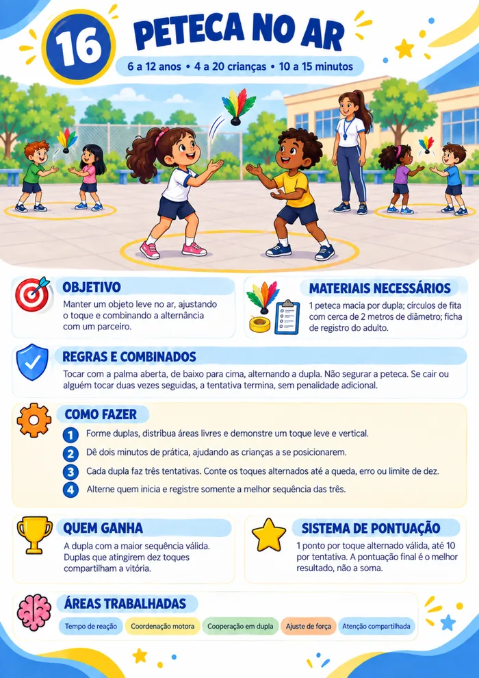 Ficha da brincadeira Peteca no Ar